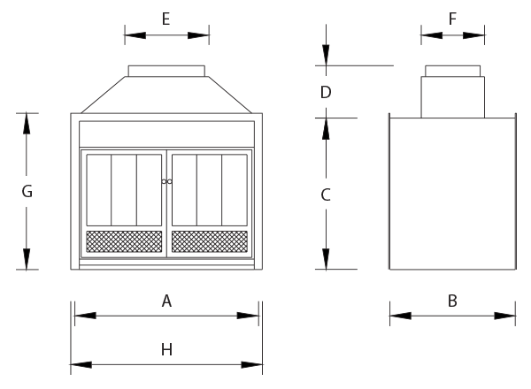 1000 Built-in Double Sided Fireplace - Image 2