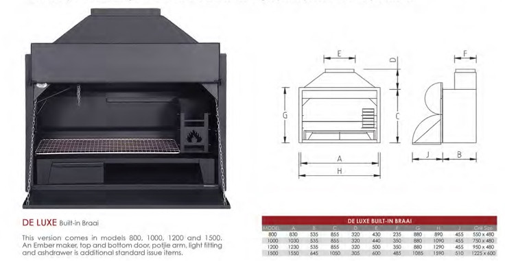 1500 Deluxe Built-in Braai - Image 2