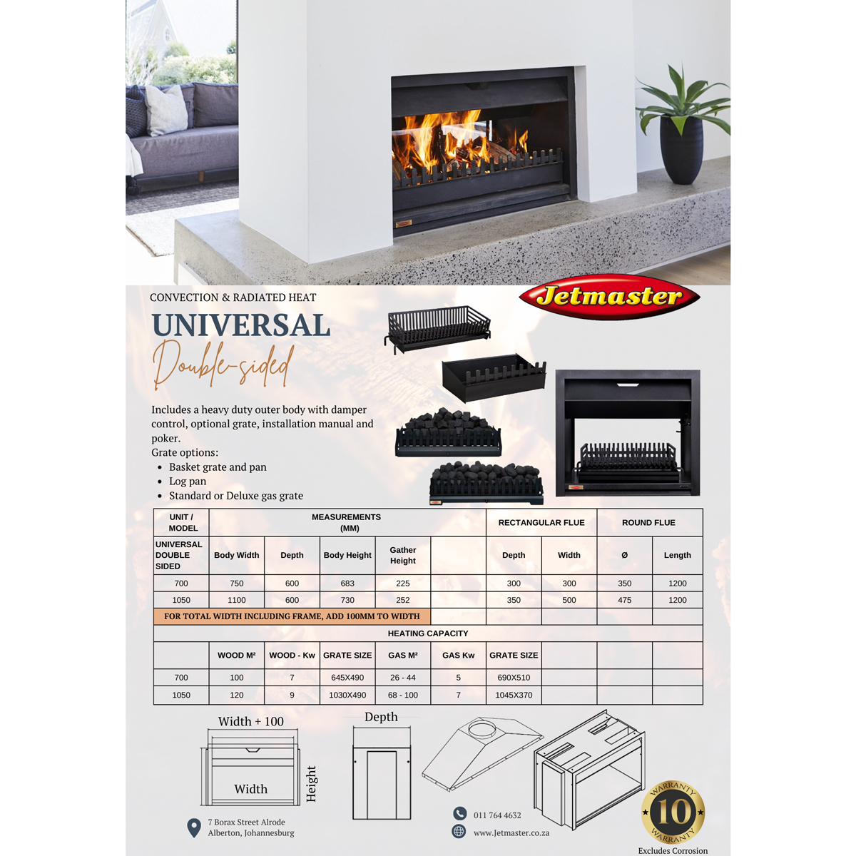 700 Double side Professional Universal Fireplace - Image 2