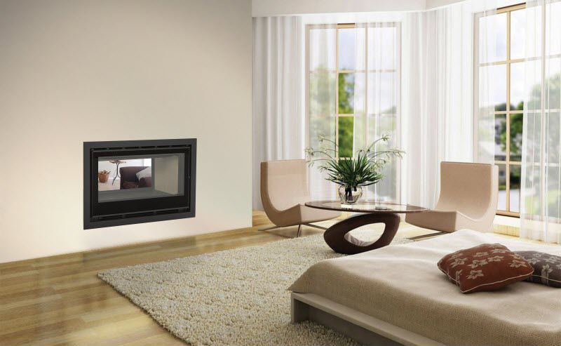 Bellido Llama Crystal 100 Double Sided Built-in Fireplace (12-14kW) - Image 2