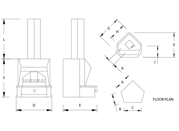 Corner Fireplace Model 800 - Image 2