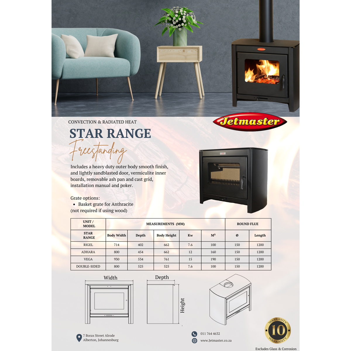 Double-sided Slow Stove /  Built-in Fireplace - Image 2