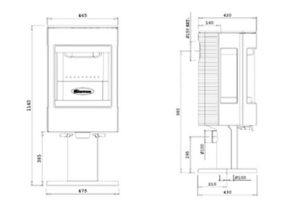 Dovre Astroline 4 CB On Pedestal (8-10kW) - Image 2