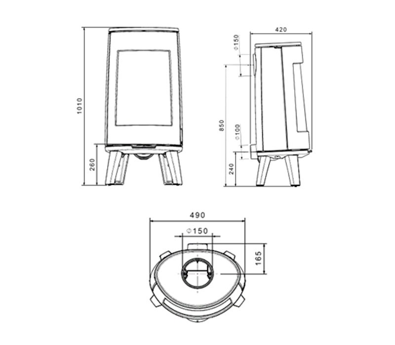 Dovre Bold 300 Freestanding Fireplace (7-9kW) - Image 2