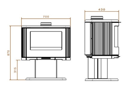 Dovre Bow On Pedestal (9-11kW) - Image 2