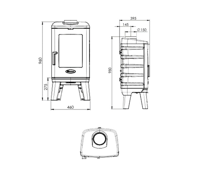 Dovre Brut 200 Freestanding Fireplace (7-9kW) - Image 2