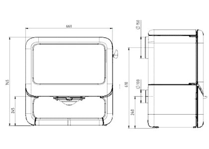 Dovre Rock 500 On Wood base (9-11kW) - Image 2