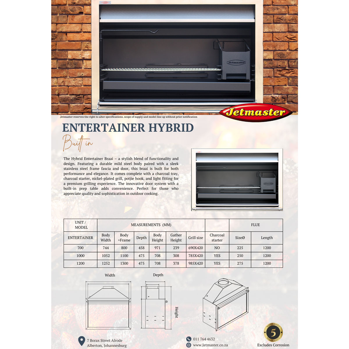 Entertainer Hybrid Built-in Braai - Image 2