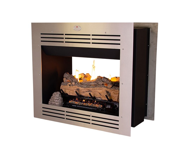 Firebox Vent Free Double Sided Model 940 Stainless Steel Facade (Split Oak Logset) - Image 2