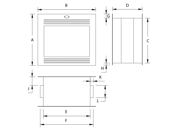 Firebox Vent Free Double Sided Model 940 Stainless Steel Facade (Split Oak Logset) - Image 3