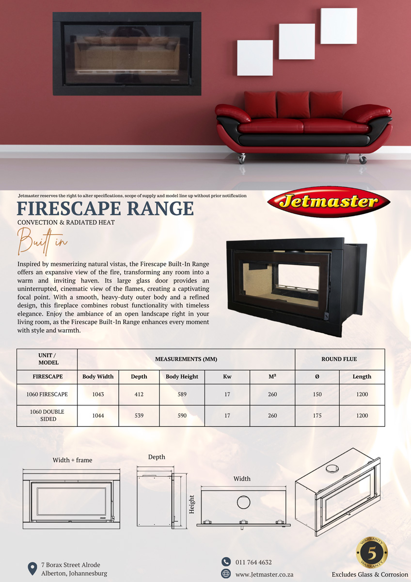 Firescape 1060 Double-Sided Built In Fireplace - Image 2