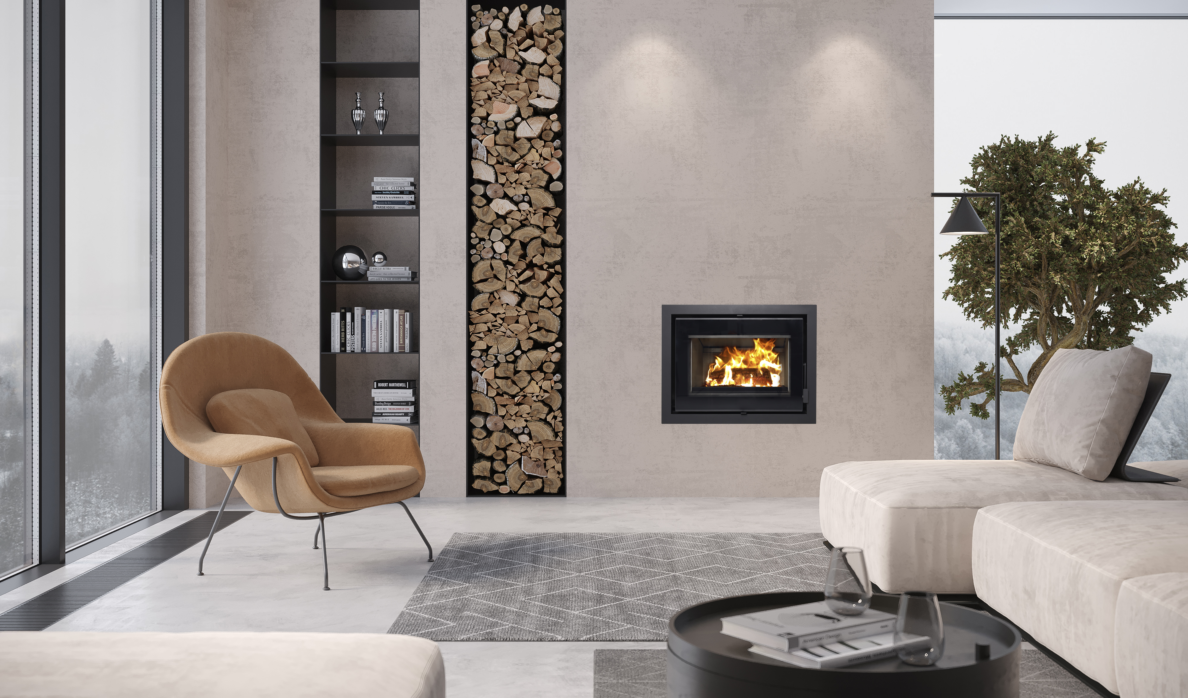 Flamm 750 Built-in Fireplace + Trim plate (11-14kW) - Image 4