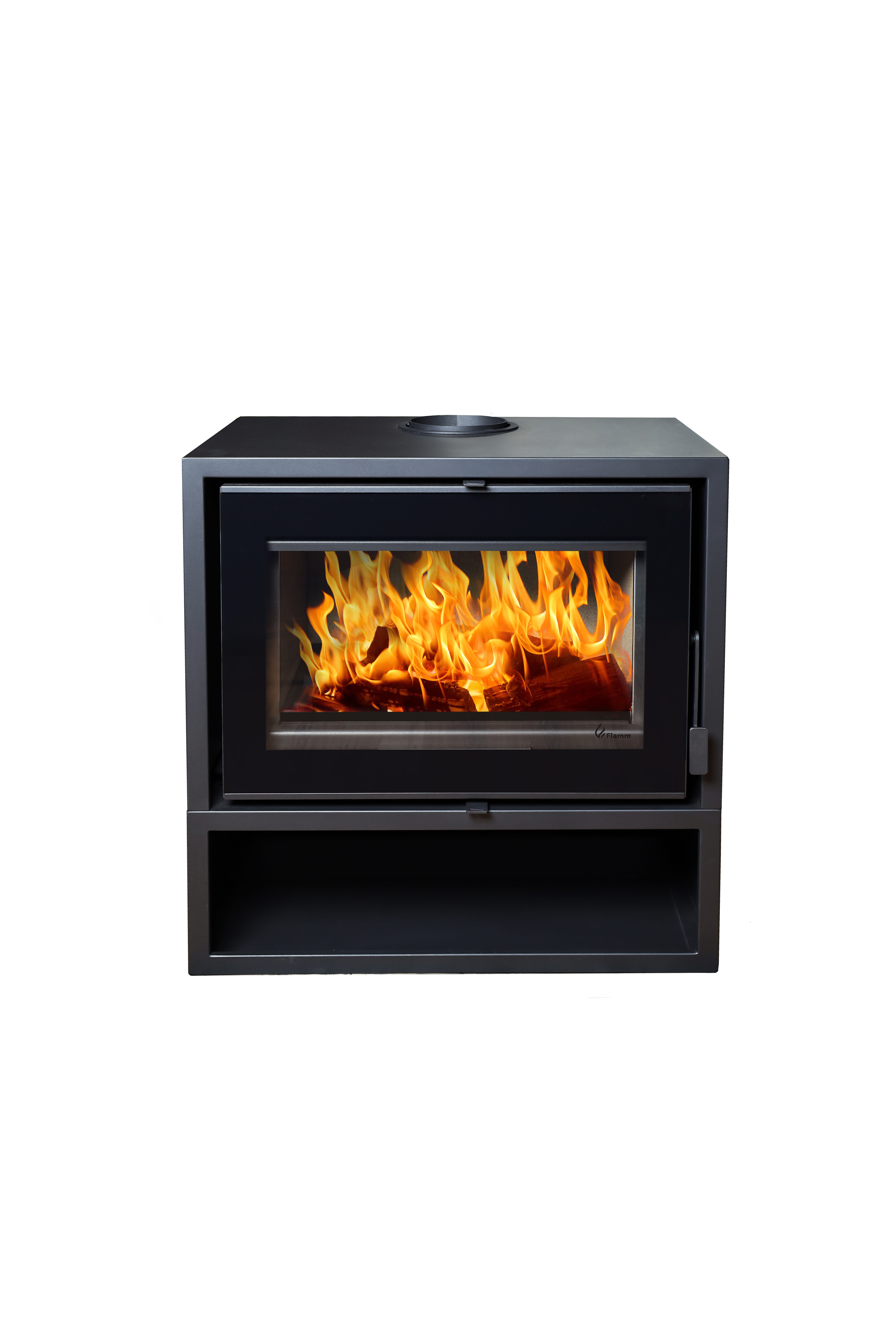 Flamm 750 with Log Base Freestanding Fireplace (11-14kW)