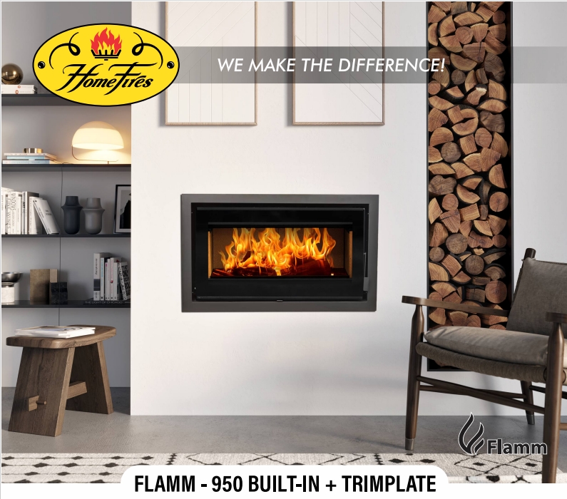 Flamm 950 Built-in Fireplace + Trim plate (13-16kW) - Image 2