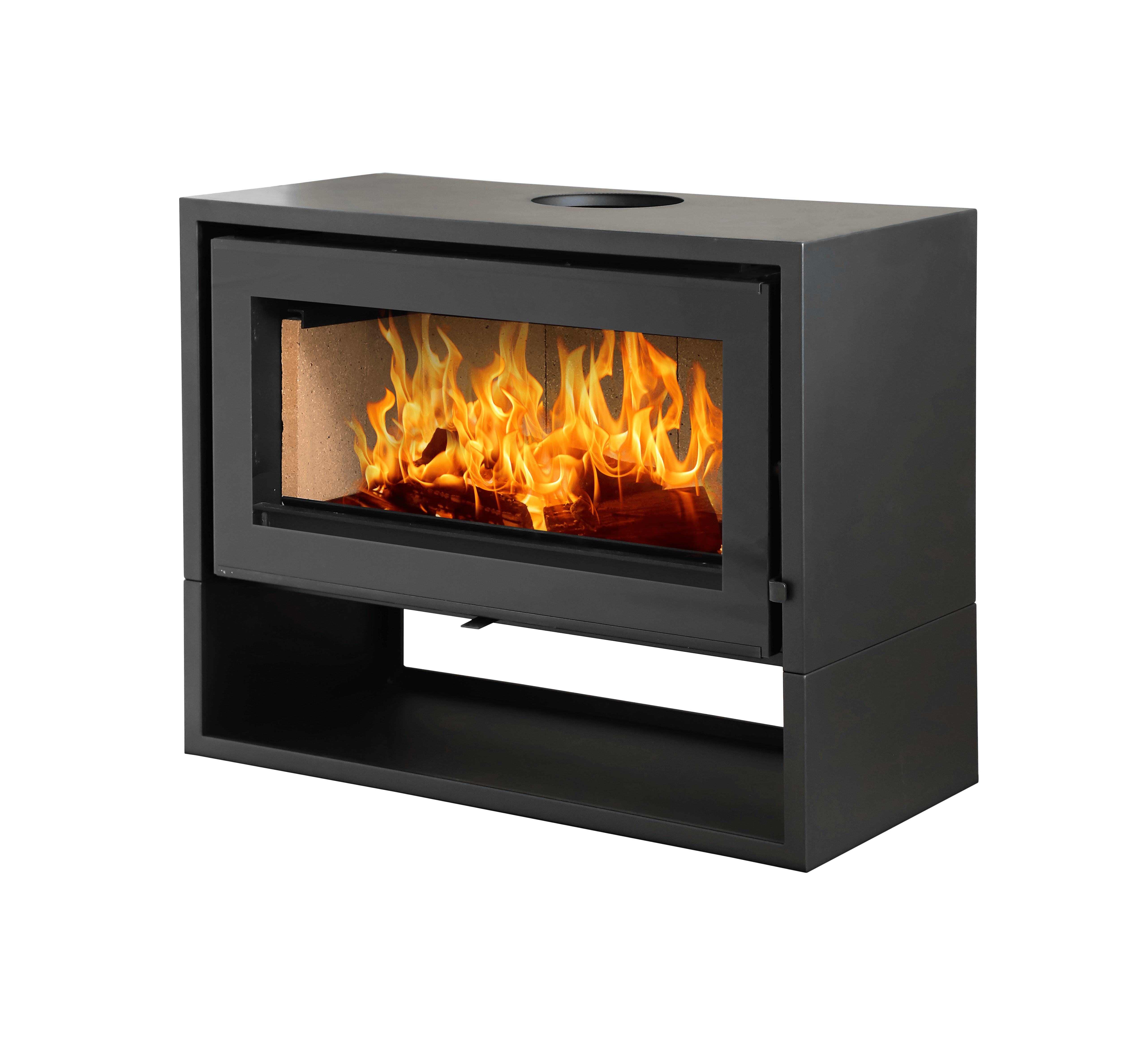 Flamm 950 on Log Base Freestanding Fireplace (13-16kW)