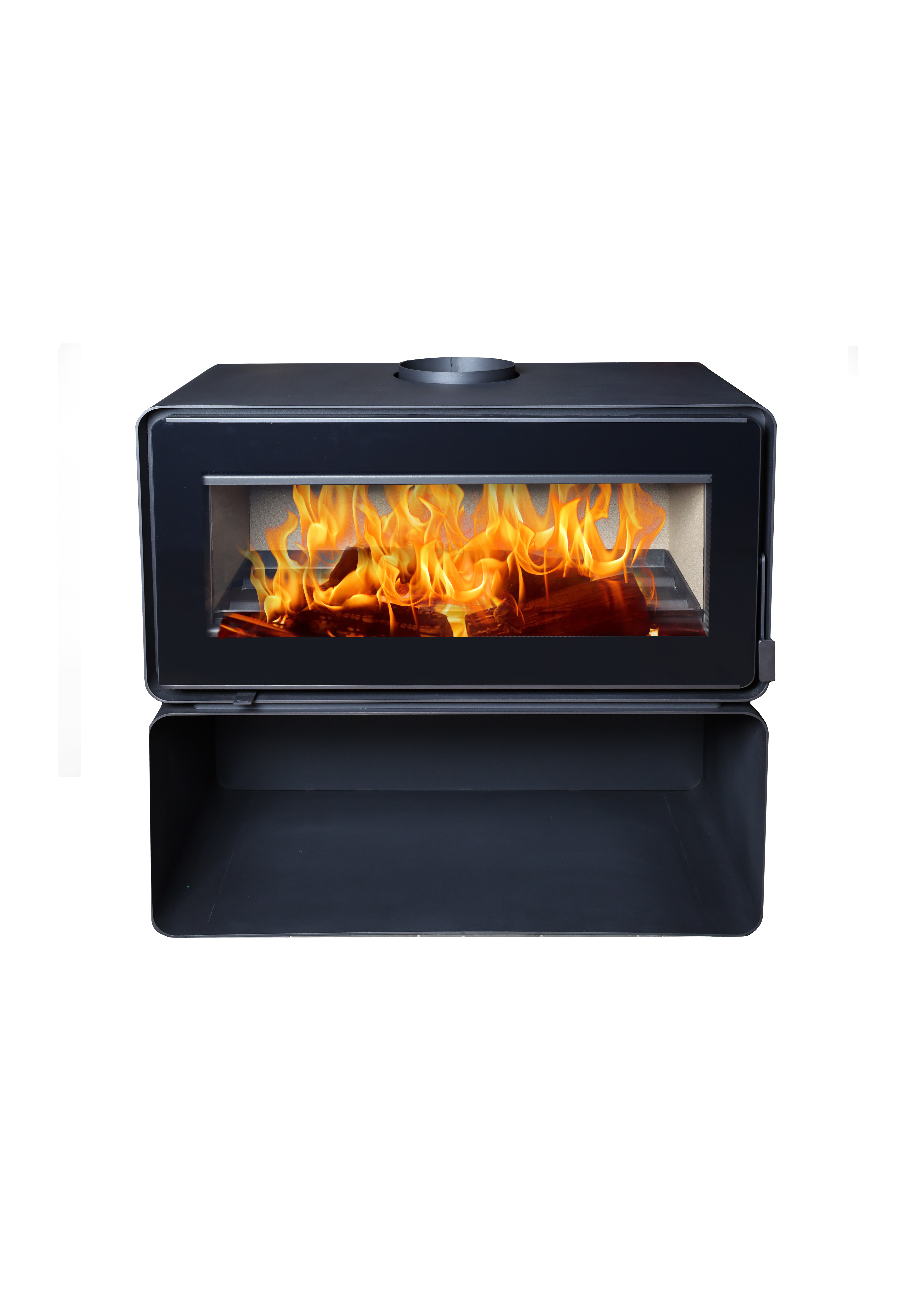 Flamm Cute 985 on Log Base Freestanding Fireplace (13-16kW)