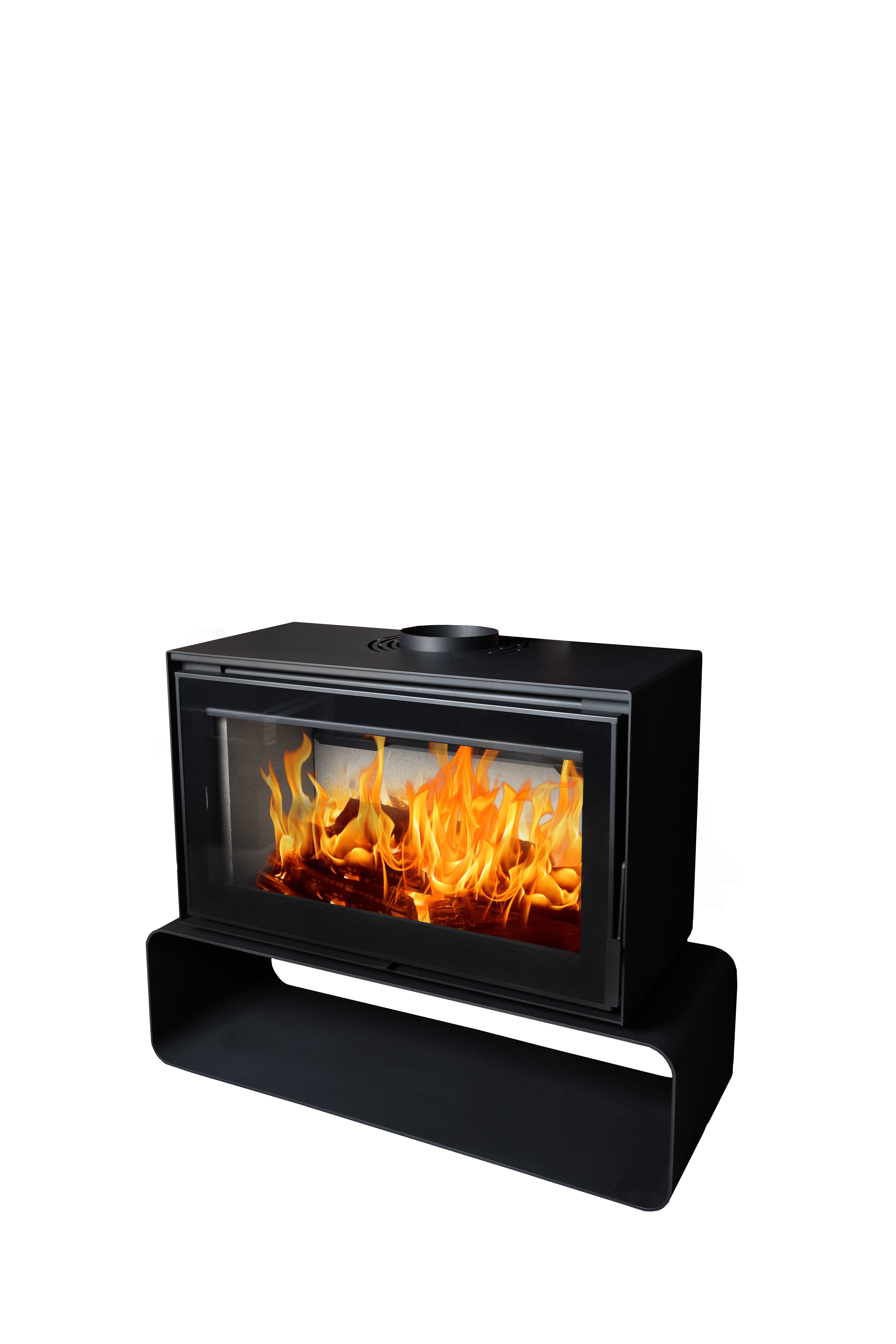 Flamm I 1000 on Log Base Freestanding Fireplace (14-17kW) - Image 3