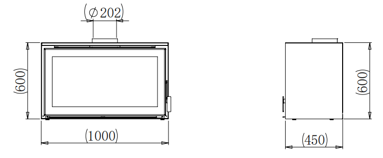 Flamm I 1000 on Log Base Freestanding Fireplace (14-17kW) - Image 6