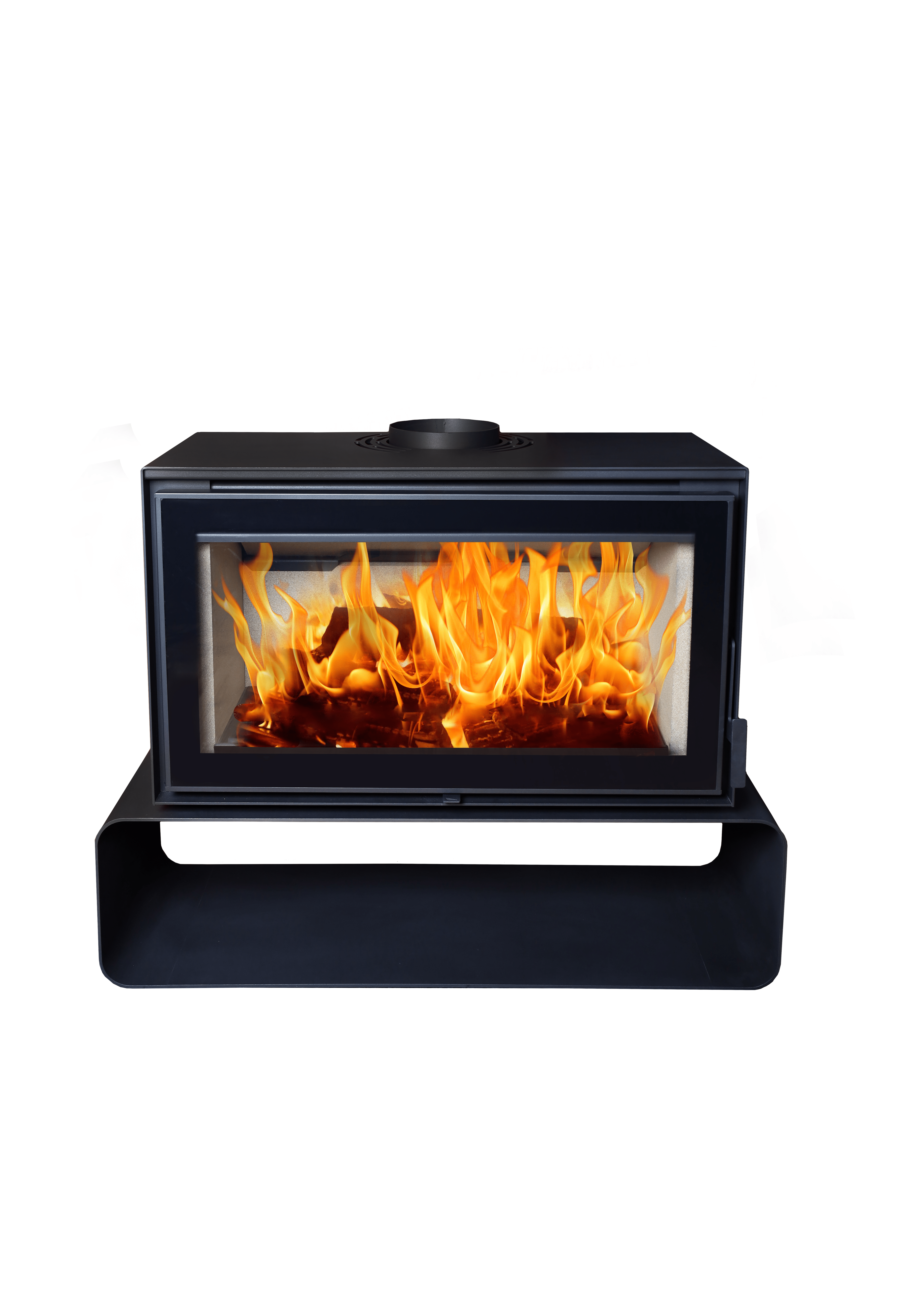 Flamm I 1000 on Log Base Freestanding Fireplace (14-17kW)