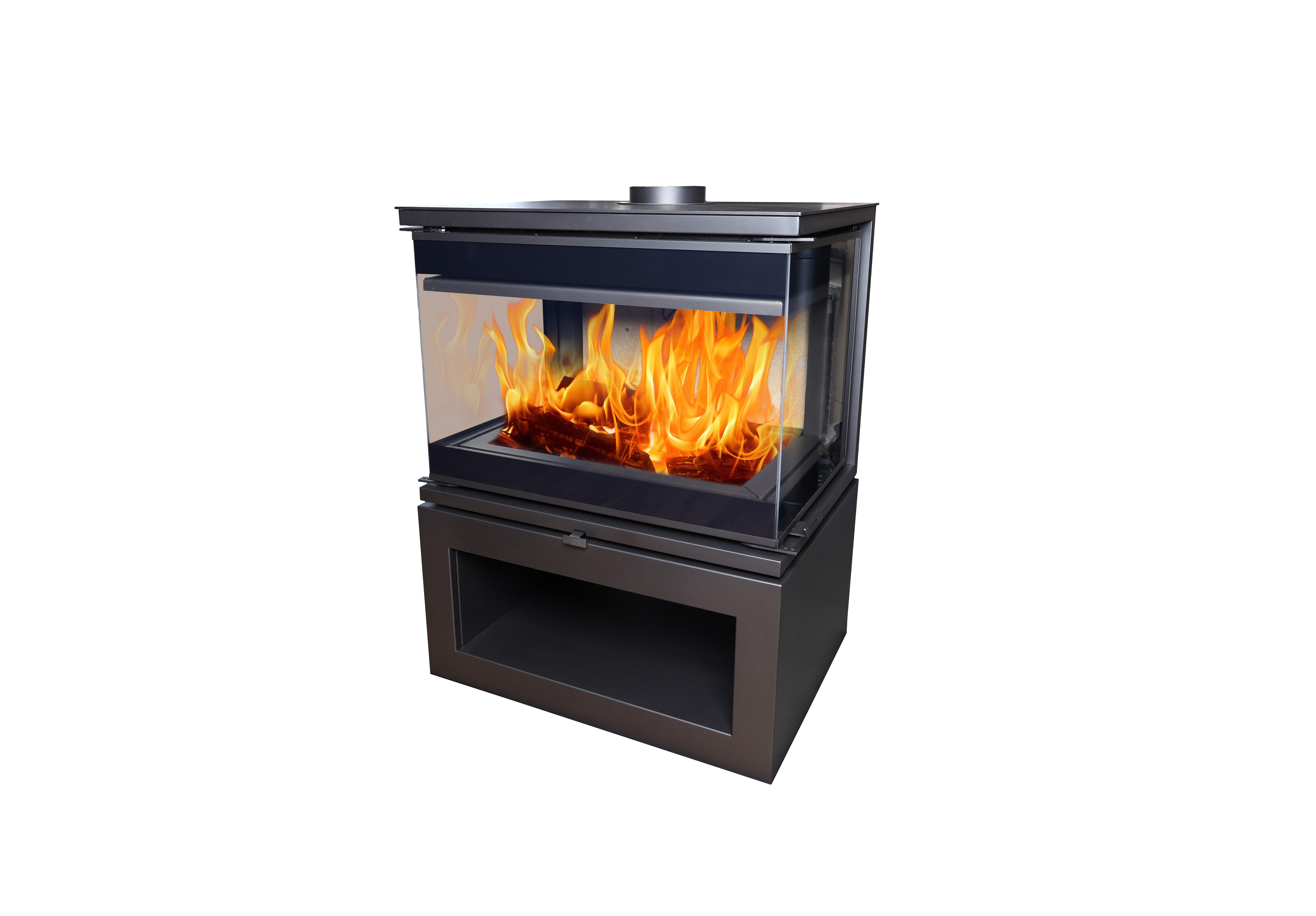 Flamm Peninsula 780 with Log Base Freestanding Fireplace (12-14kW) - Image 2