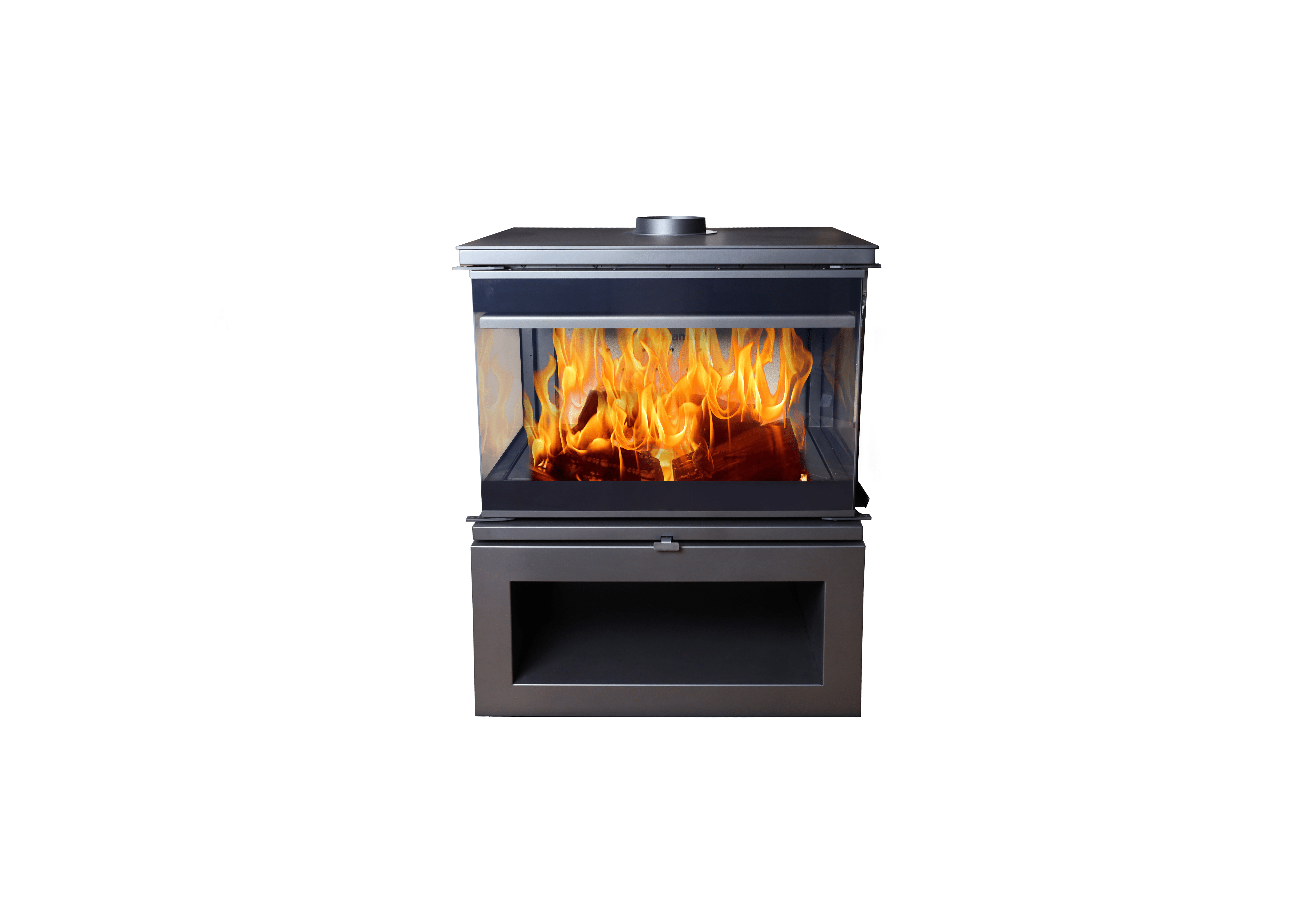 Flamm Peninsula 780 with Log Base Freestanding Fireplace (12-14kW)