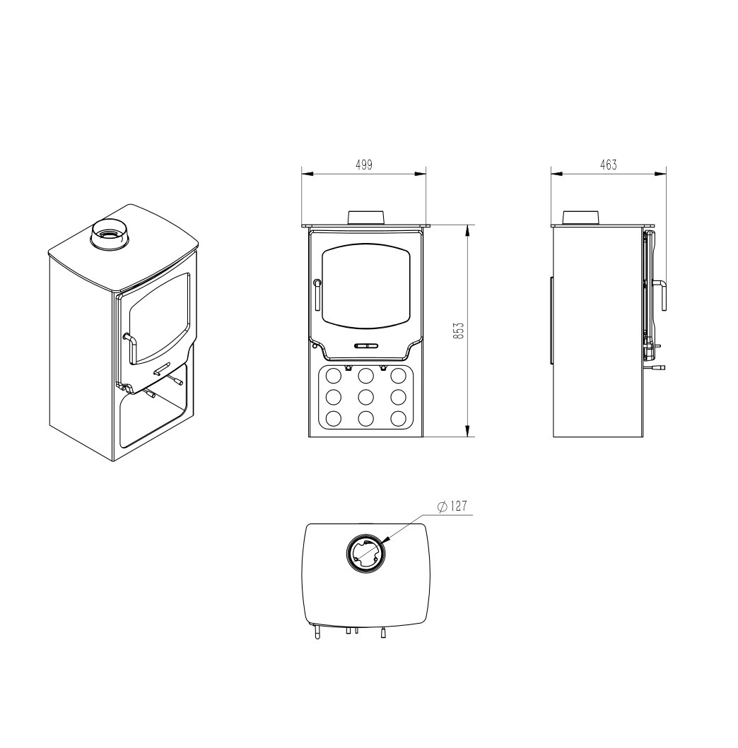 Home Fires R0802 Freestanding Fireplace (8-10kW) - Image 4