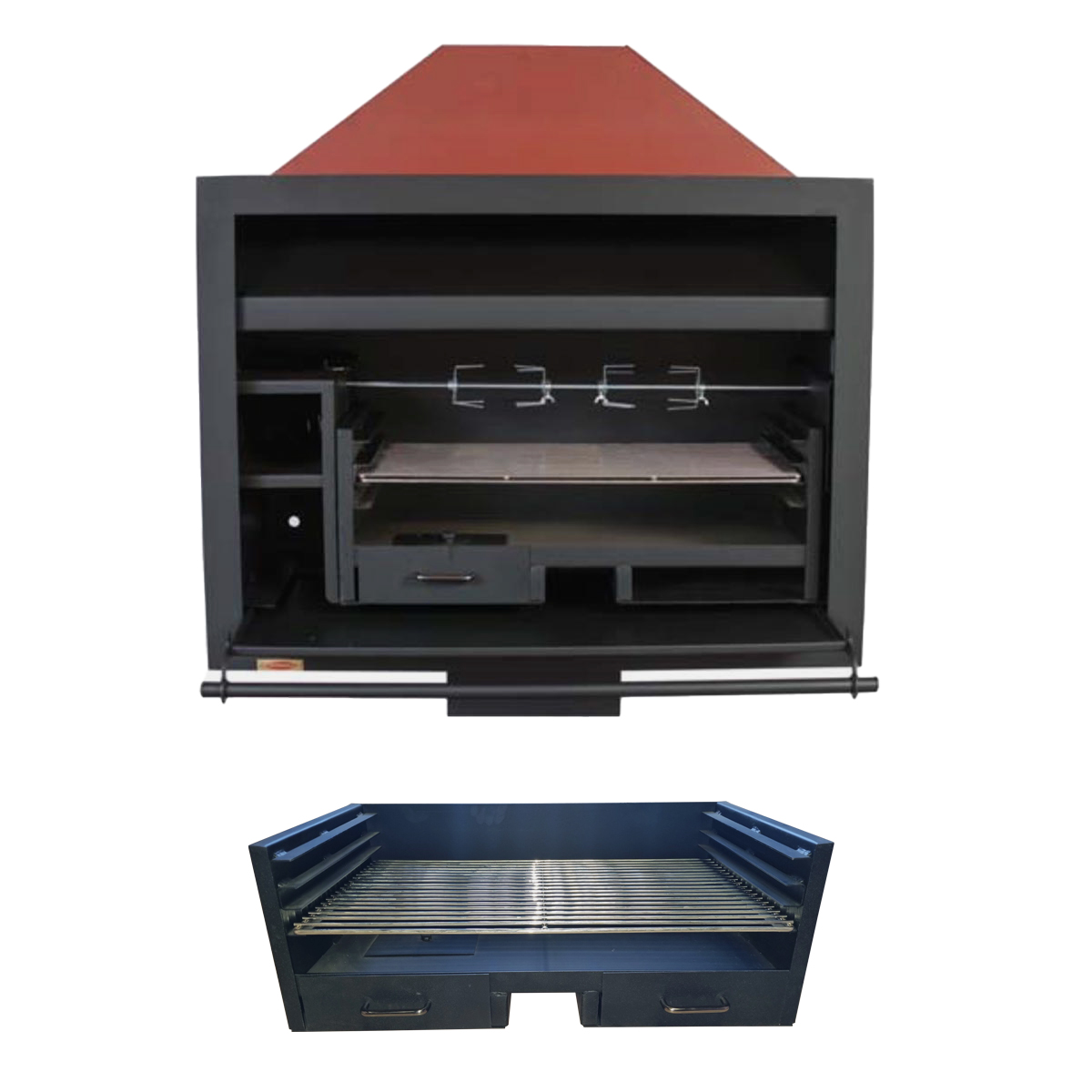 Jetbraai 1000 rotisseries braai body & tray insert combo