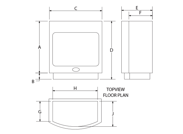 Maluti Gas Firebox Freestanding Model 650 Mild Steel Facade (Coal Grate) - Image 3