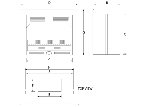 850 New Shape Stainless Steel Trim Built-in Fireplace - Image 2