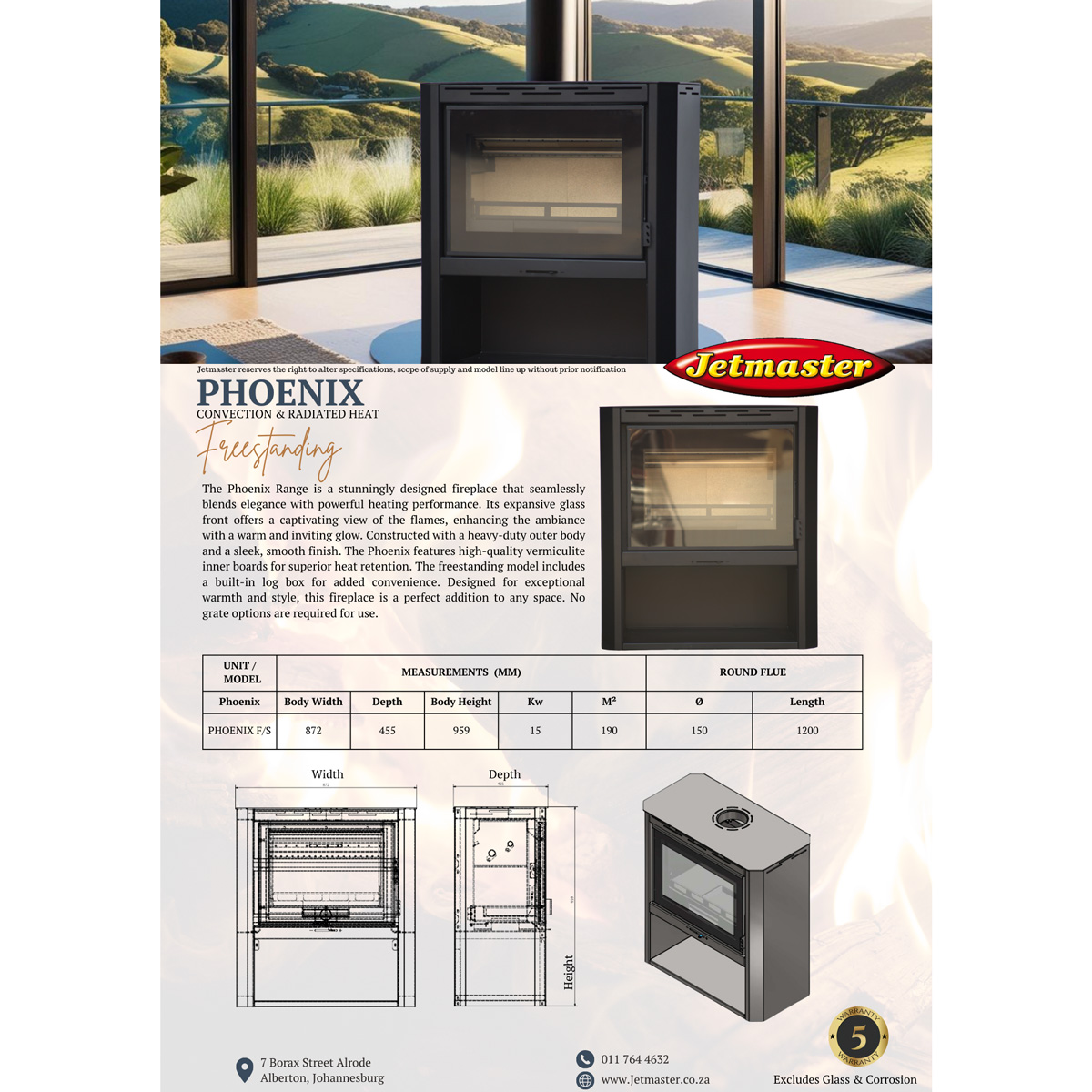 Phoenix Range Freestanding Fireplace - Image 2