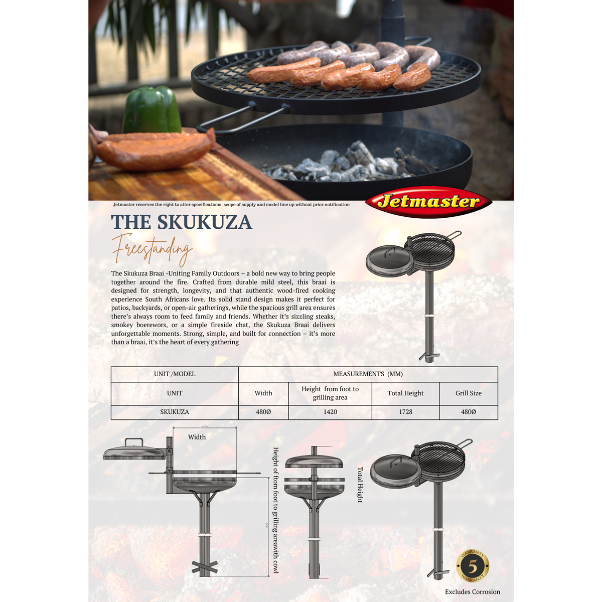 Skukuza Freestanding Braai - Image 2