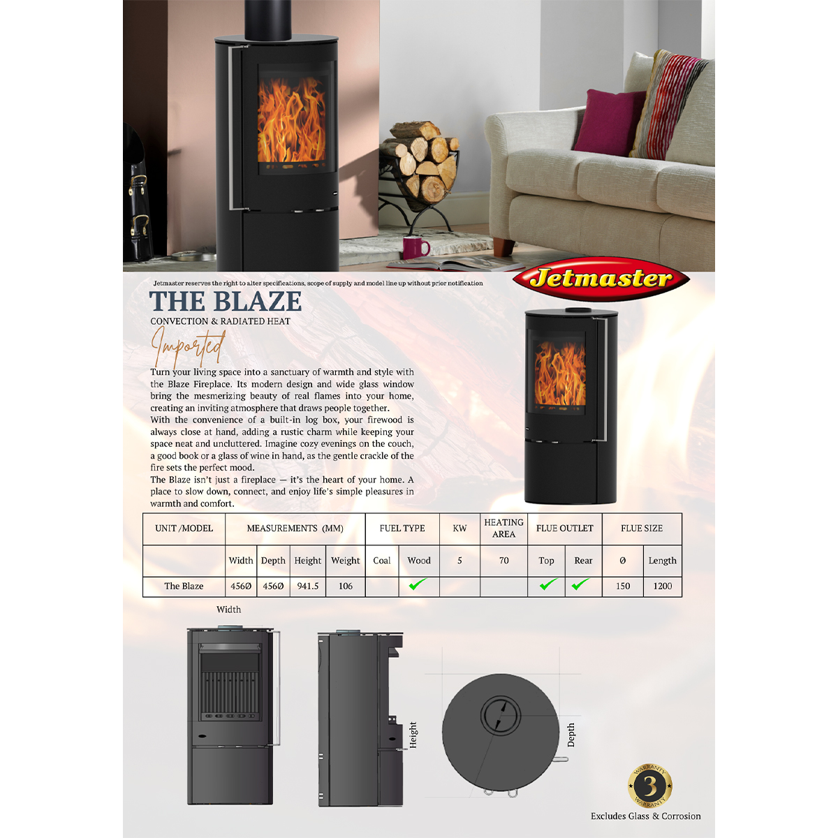 The Blaze Freestanding with Logbox (ADP Incl) - Image 6
