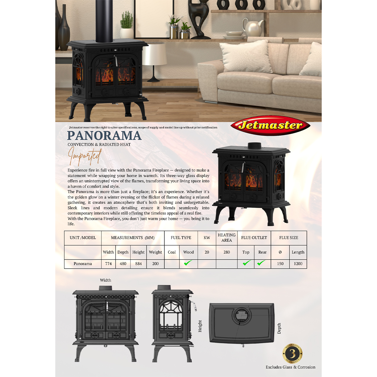 The Panorama Freestanding Fireplace - Image 3