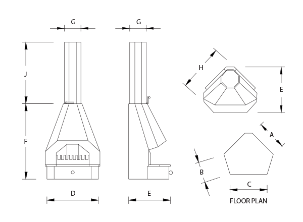 Victorian Corner Fireplace Model 800 - Image 2