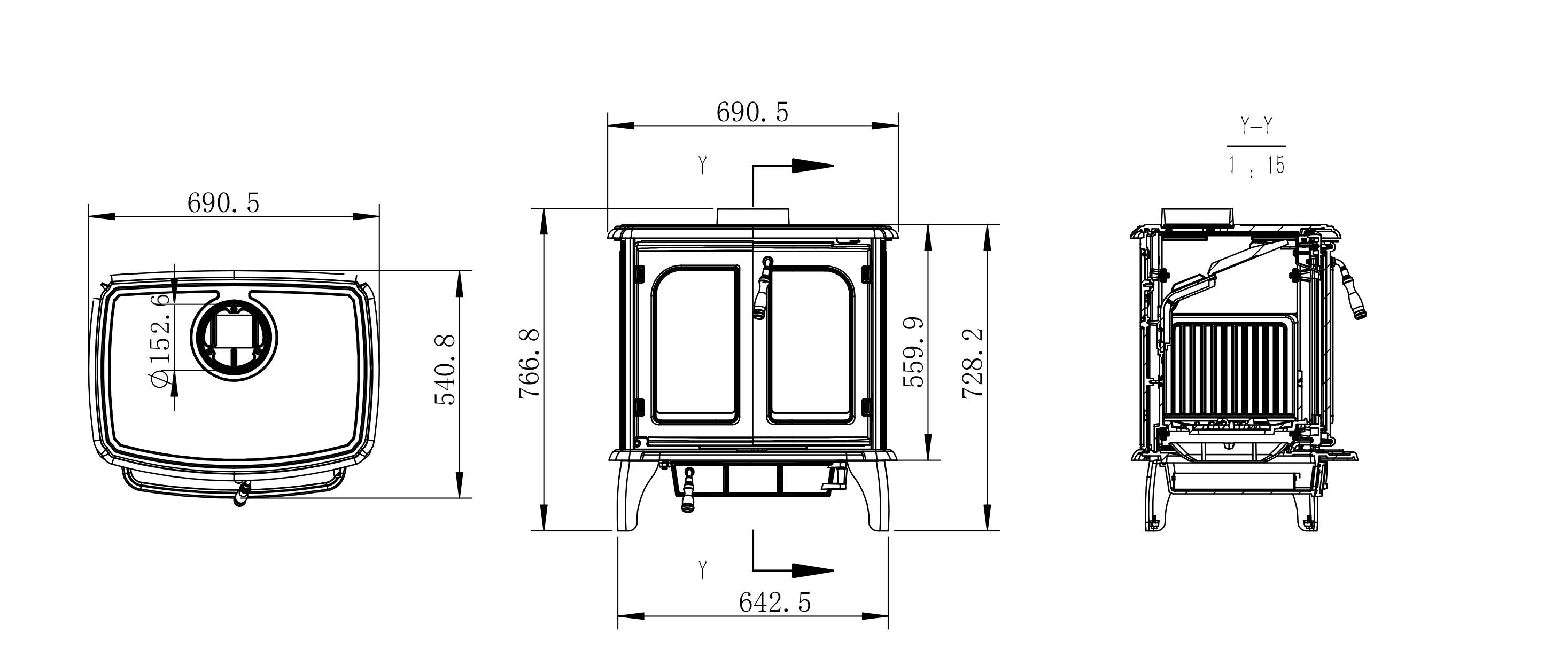 Wiking ME04 Freestanding Fireplace (12-15kW) - Image 3